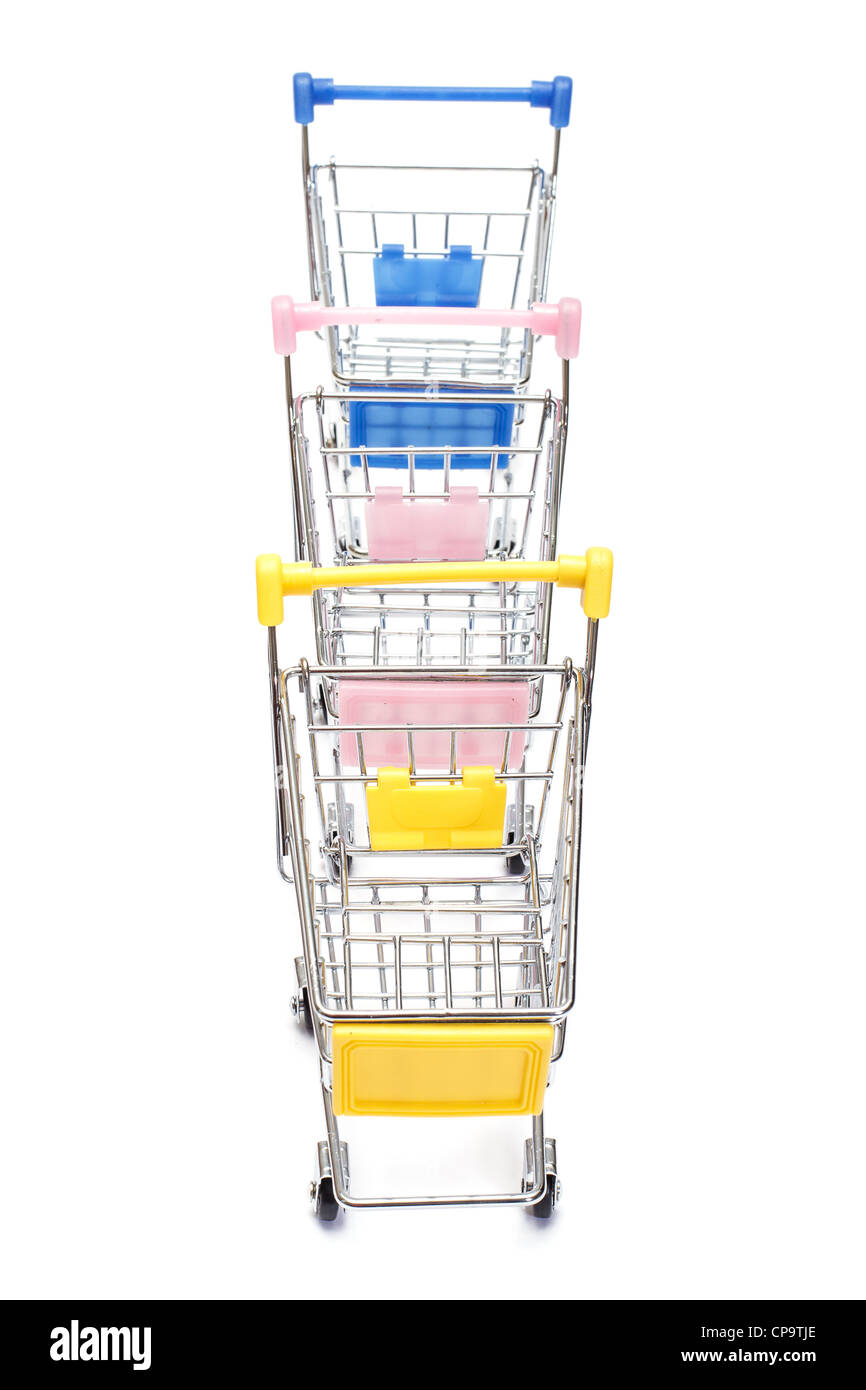 Shopping carts isolated on white background Stock Photo - Alamy
