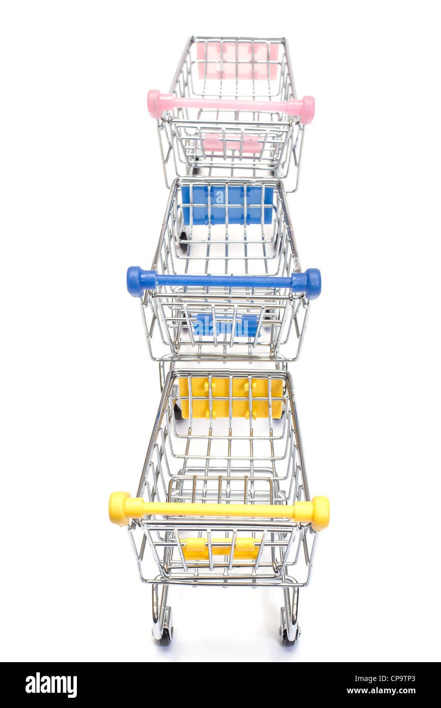 Shopping carts isolated on white background Stock Photo - Alamy