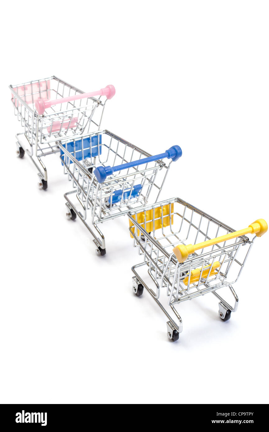Shopping carts isolated on white background Stock Photo - Alamy