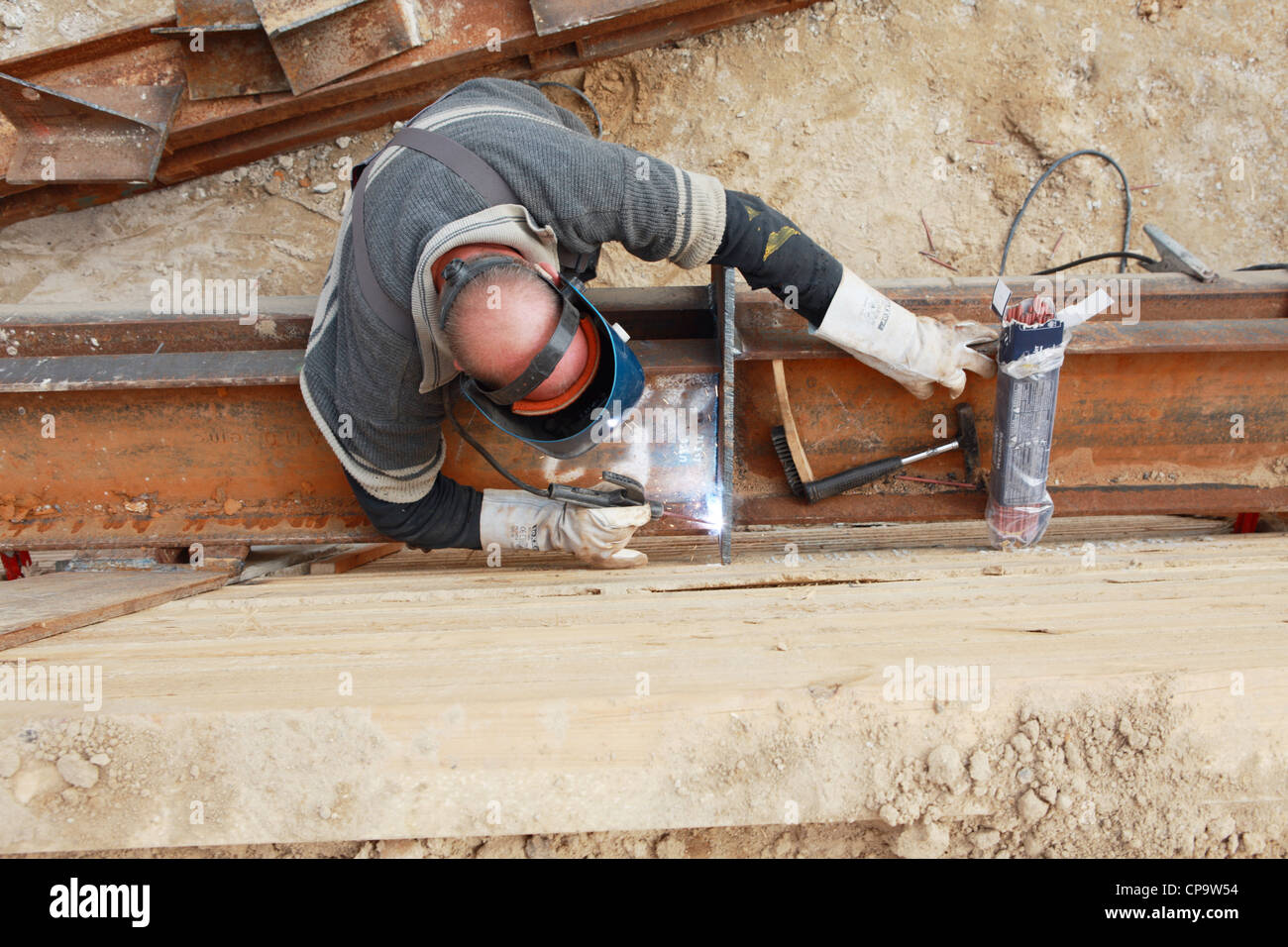 GER, 20120509,welder. welding with goggles Stock Photo