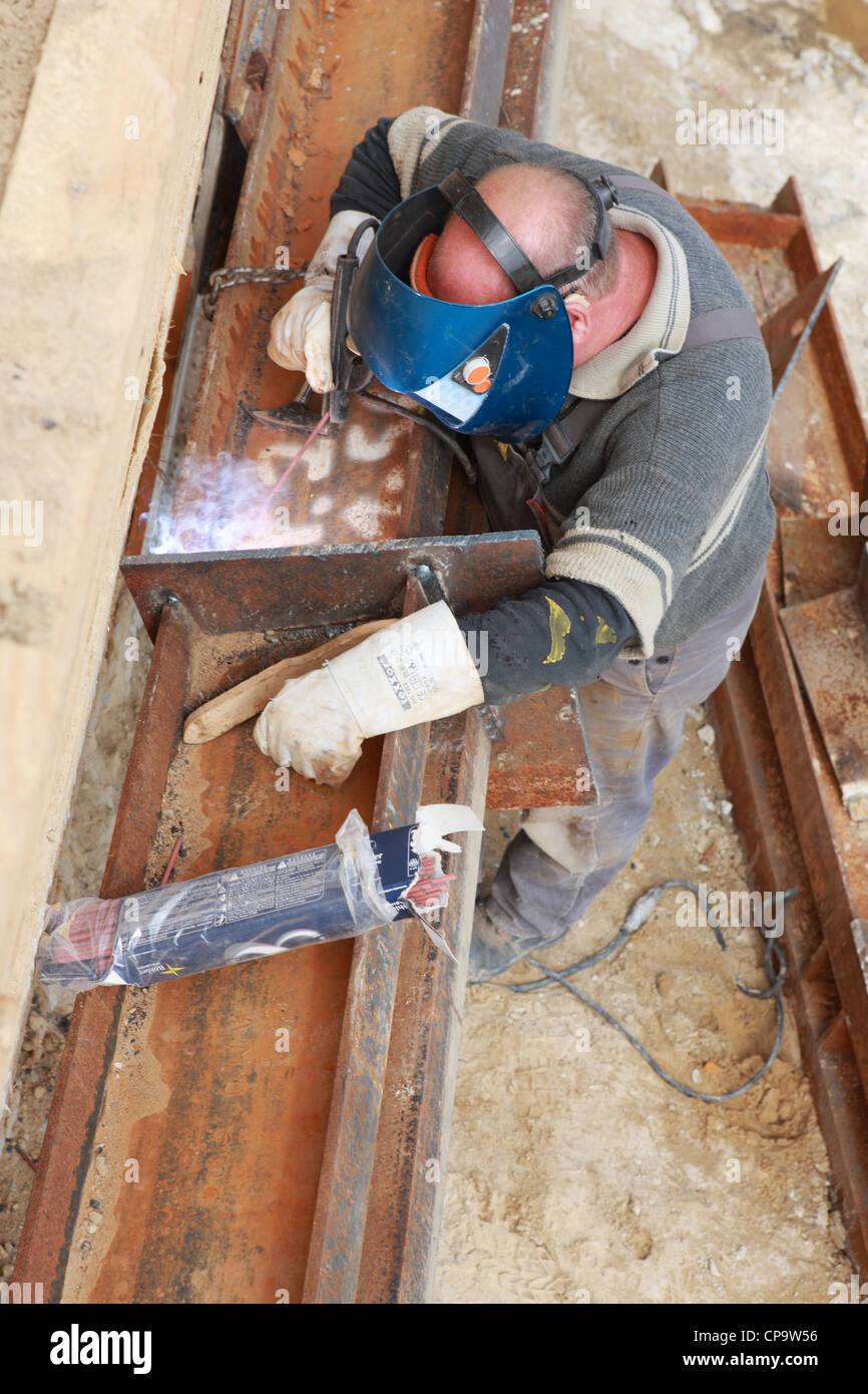 GER, 20120509,welder. welding with goggles Stock Photo