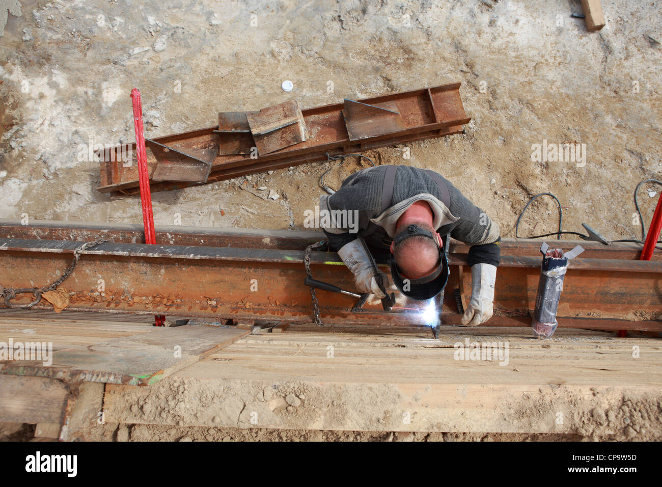 GER, 20120509,welder. welding with goggles Stock Photo