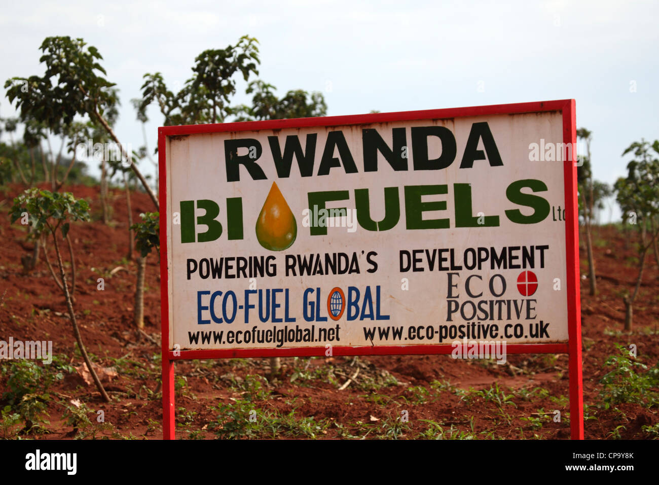 A sign for Rwanda Biofuels. Stock Photo