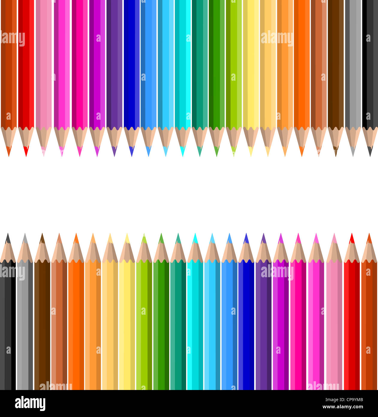 Background of lots of coloured pencils Stock Photo