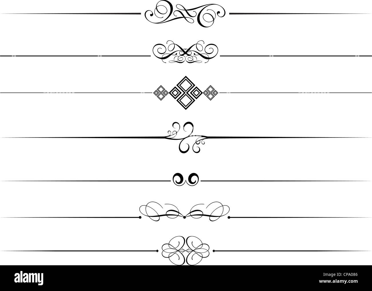 Decorative page dividers on a white background Stock Photo Alamy