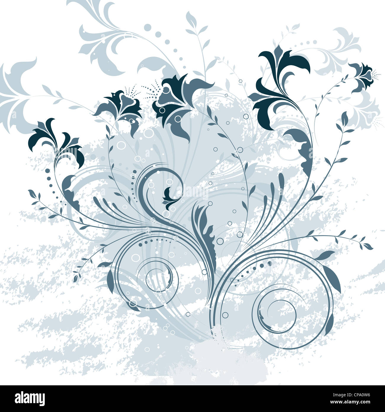Decorative floral design with grunge background Stock Photo - Alamy