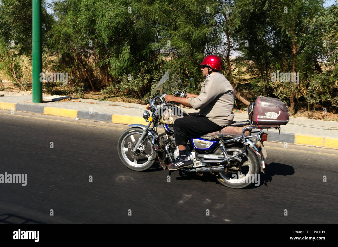Men on motorcycle in street. Hurghada, Egypt, Africa Stock Photo Alamy