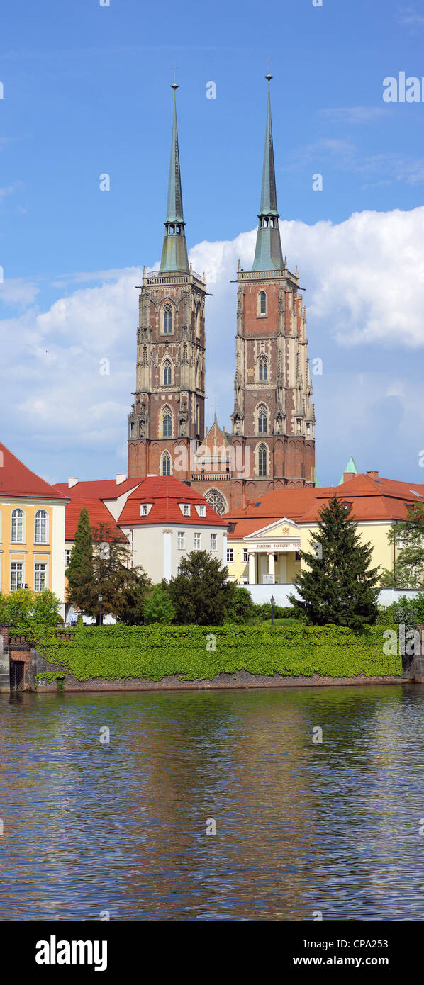 Saint John gothic cathedral Odra river Archbishop's residence in a ...