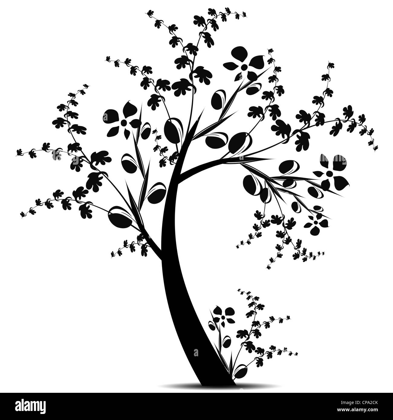 Beautiful art tree silhouette isolated on white background Stock Photo ...