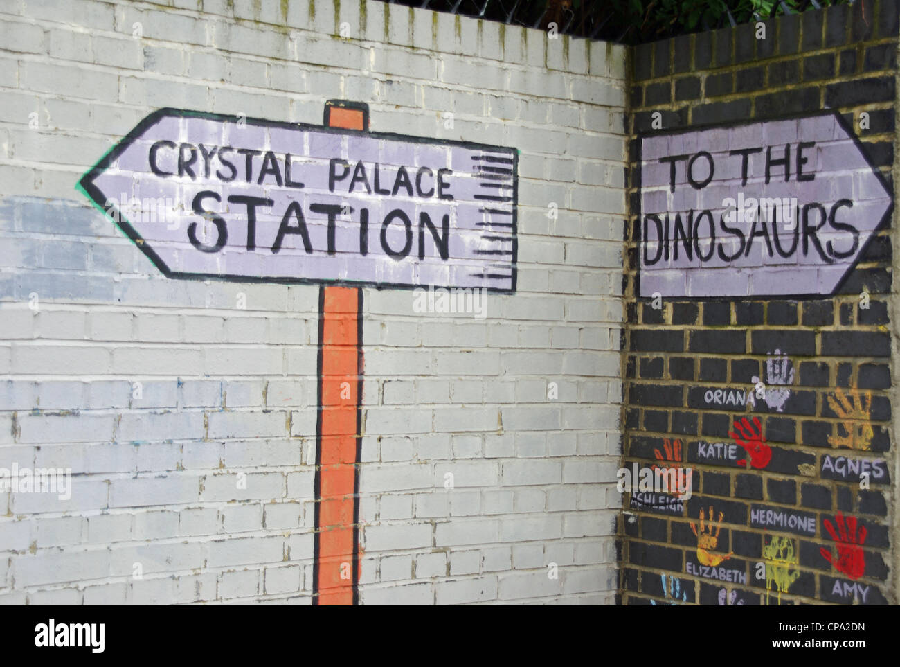 Signs at Crystal Palace Park, South London Stock Photo