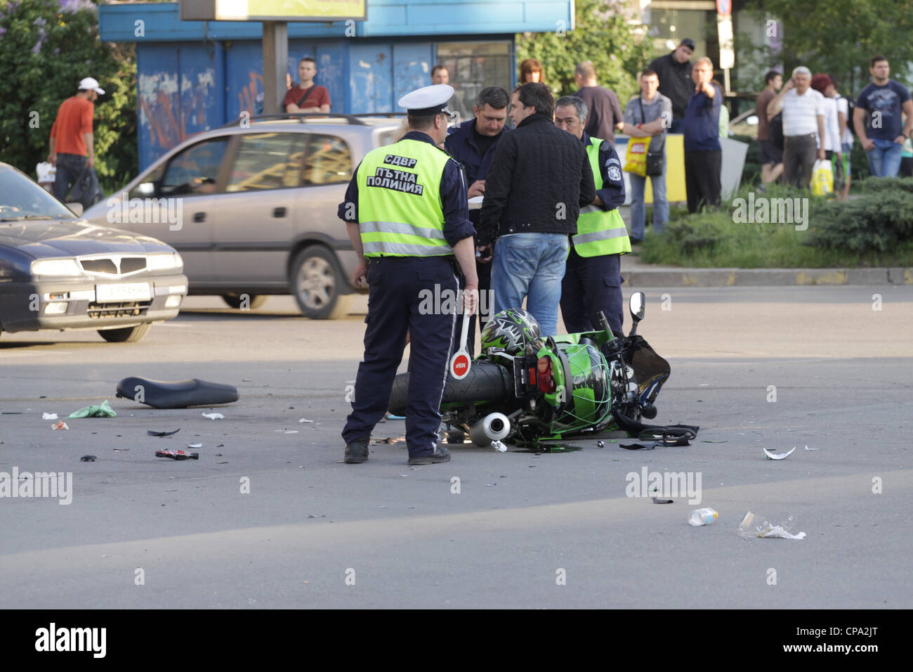 Crashed motorcycle hi-res stock photography and images - Alamy