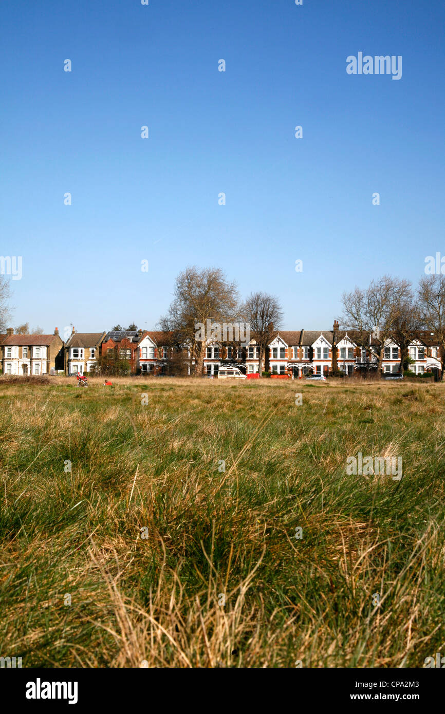 Wanstead Flats looking towards Bushwood Road, Leytonstone, London, UK Stock Photo