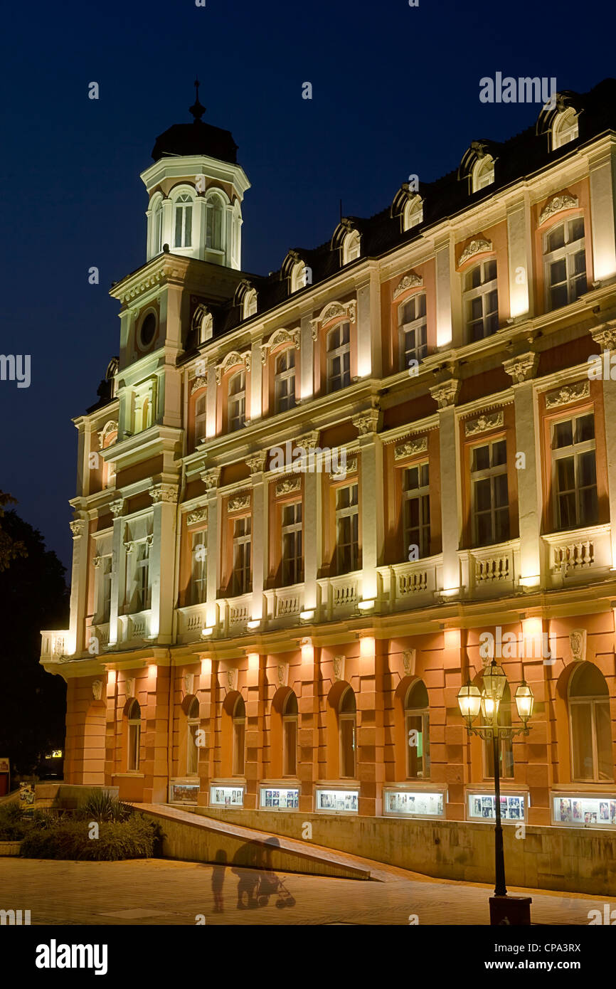 Old architecture, vintage architecture at twilight, Pleven theatre ...