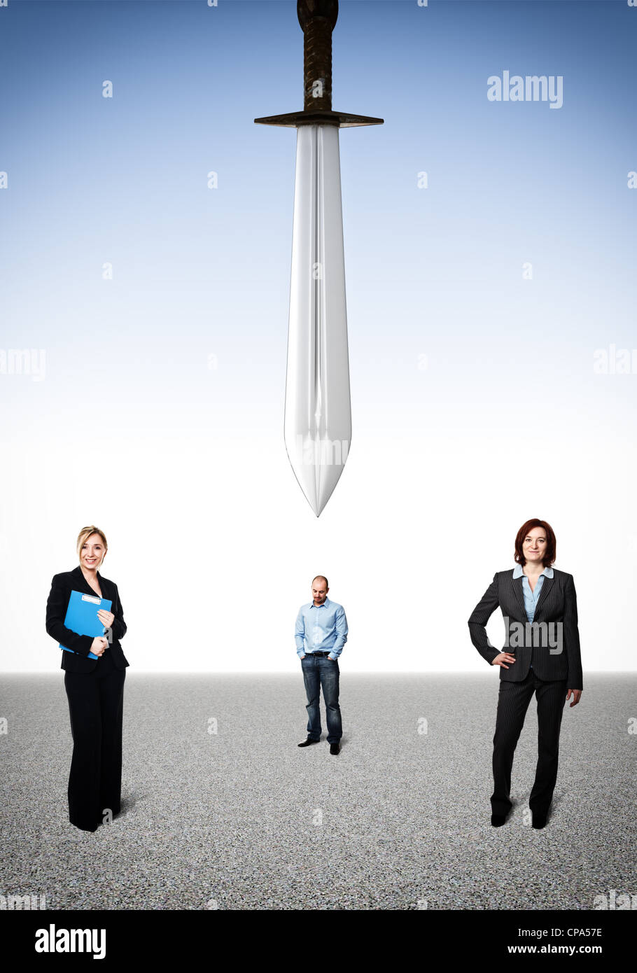 business people and big sword Stock Photo