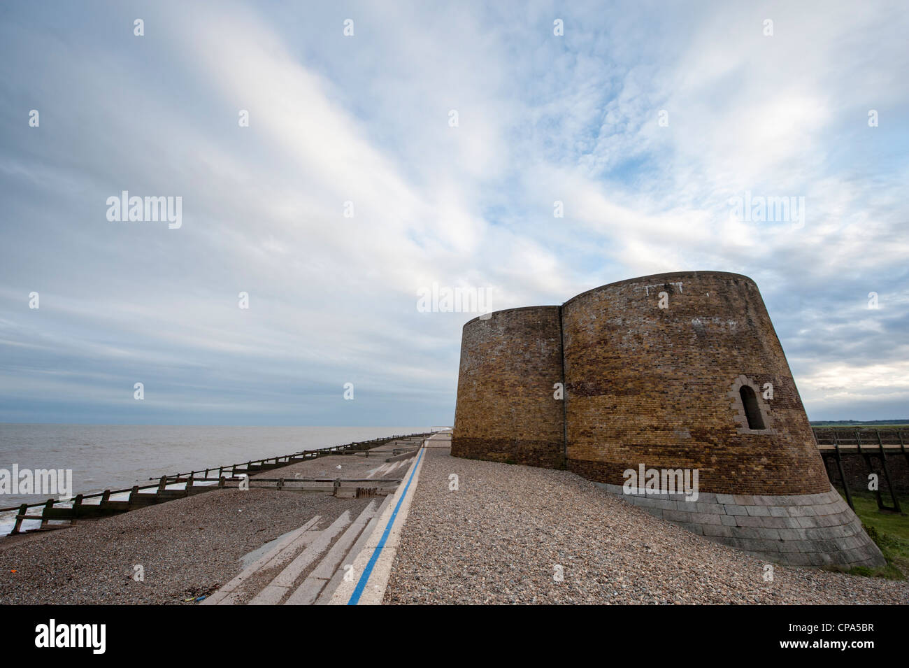 The martello tower on the coast at Aldeburgh Suffolk UK Stock Photo