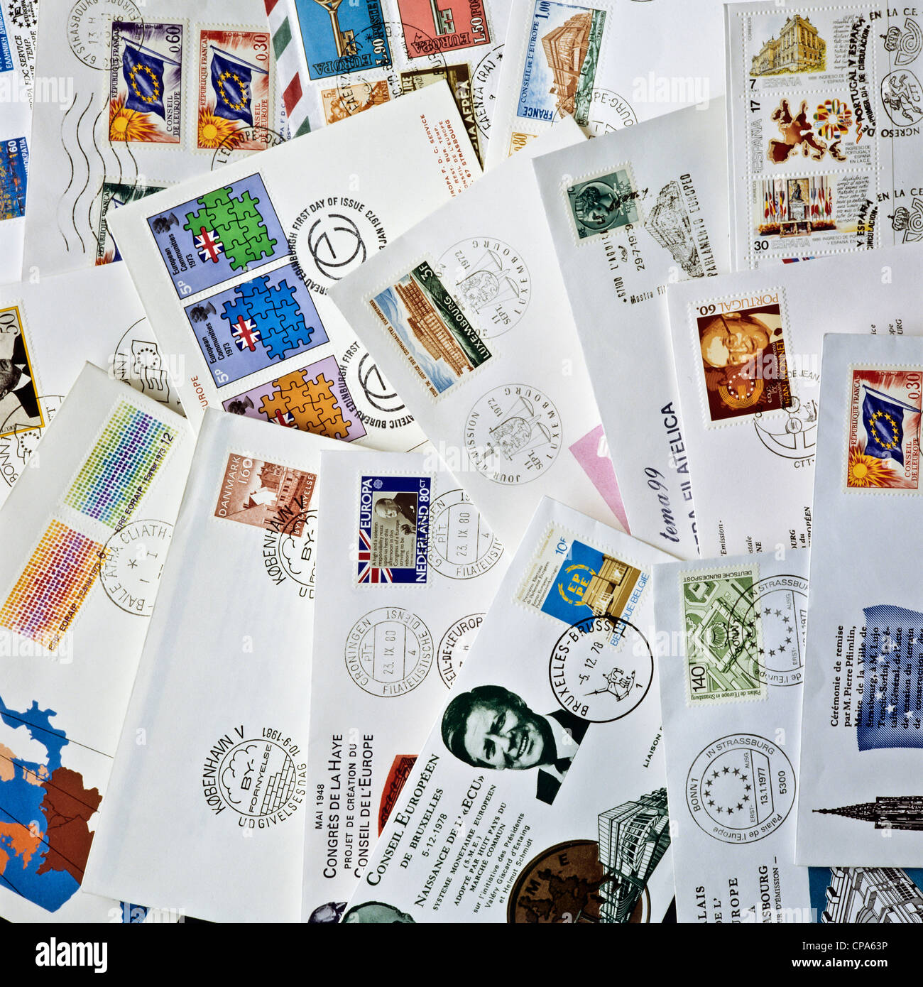 Stamp collection, collecting, postage stamps, postal stamps from different  countries Stock Photo - Alamy