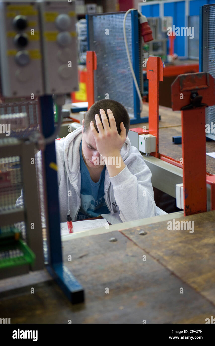 Trainee mechatronic engineer at the ThyssenKrupp Steel AG, Duisburg, Germany Stock Photo