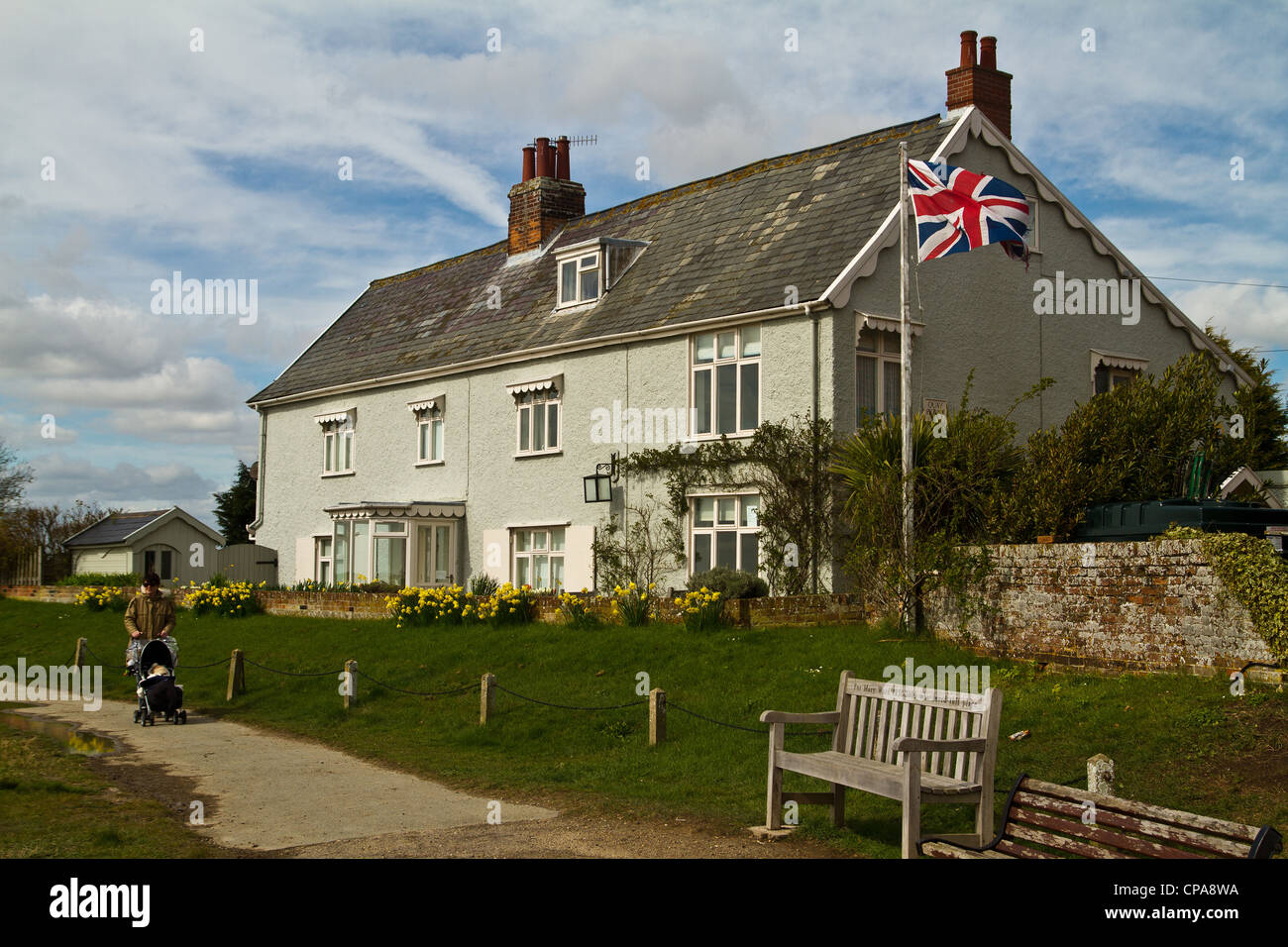 Cottage in Orford in April in Suffolk United Kingdom Stock Photo Alamy