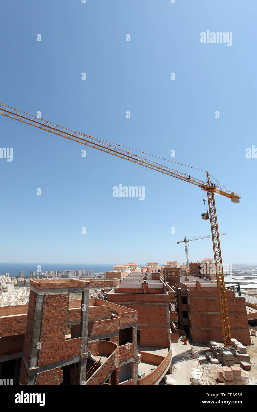 Construction site of holiday flats, Aguadulce, Spain Stock Photo