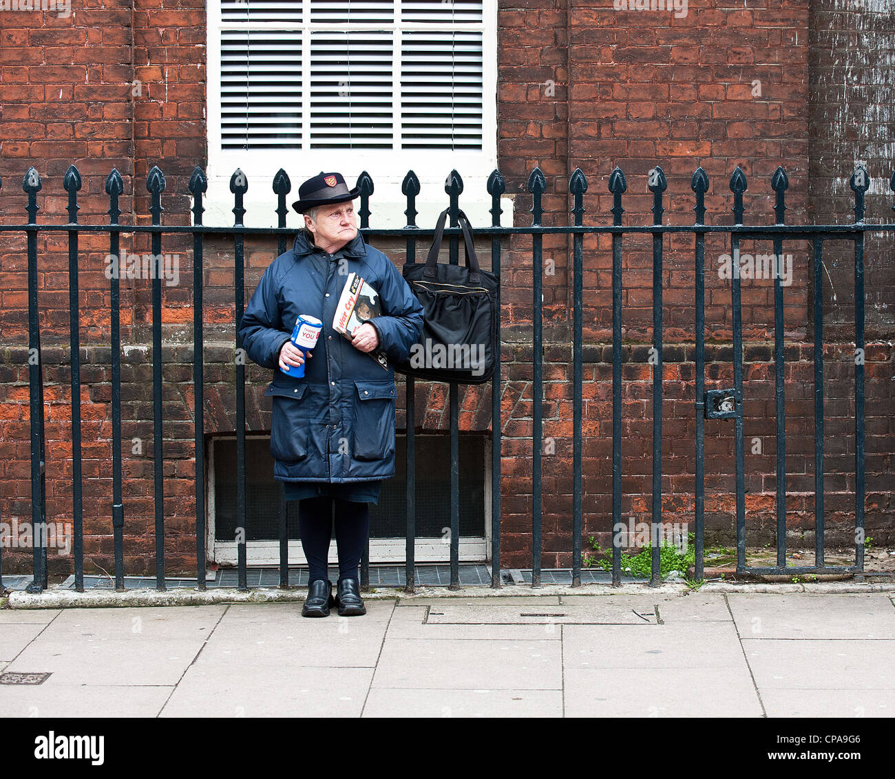 A woman collecting for the Salvation Army Stock Photo