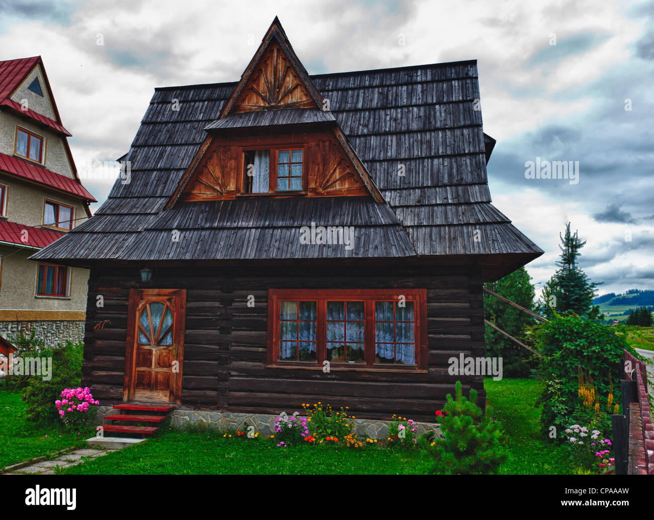 Traditional House in the High Tatra mountains, Poland Stock Photo