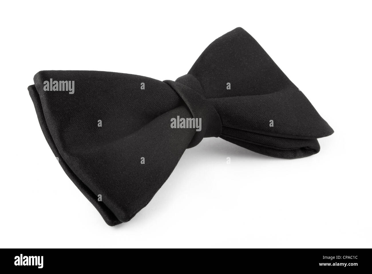 Black bow-tie on a white background Stock Photo