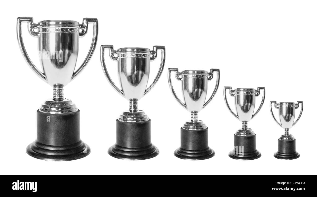 Row of Trophies Stock Photo Alamy