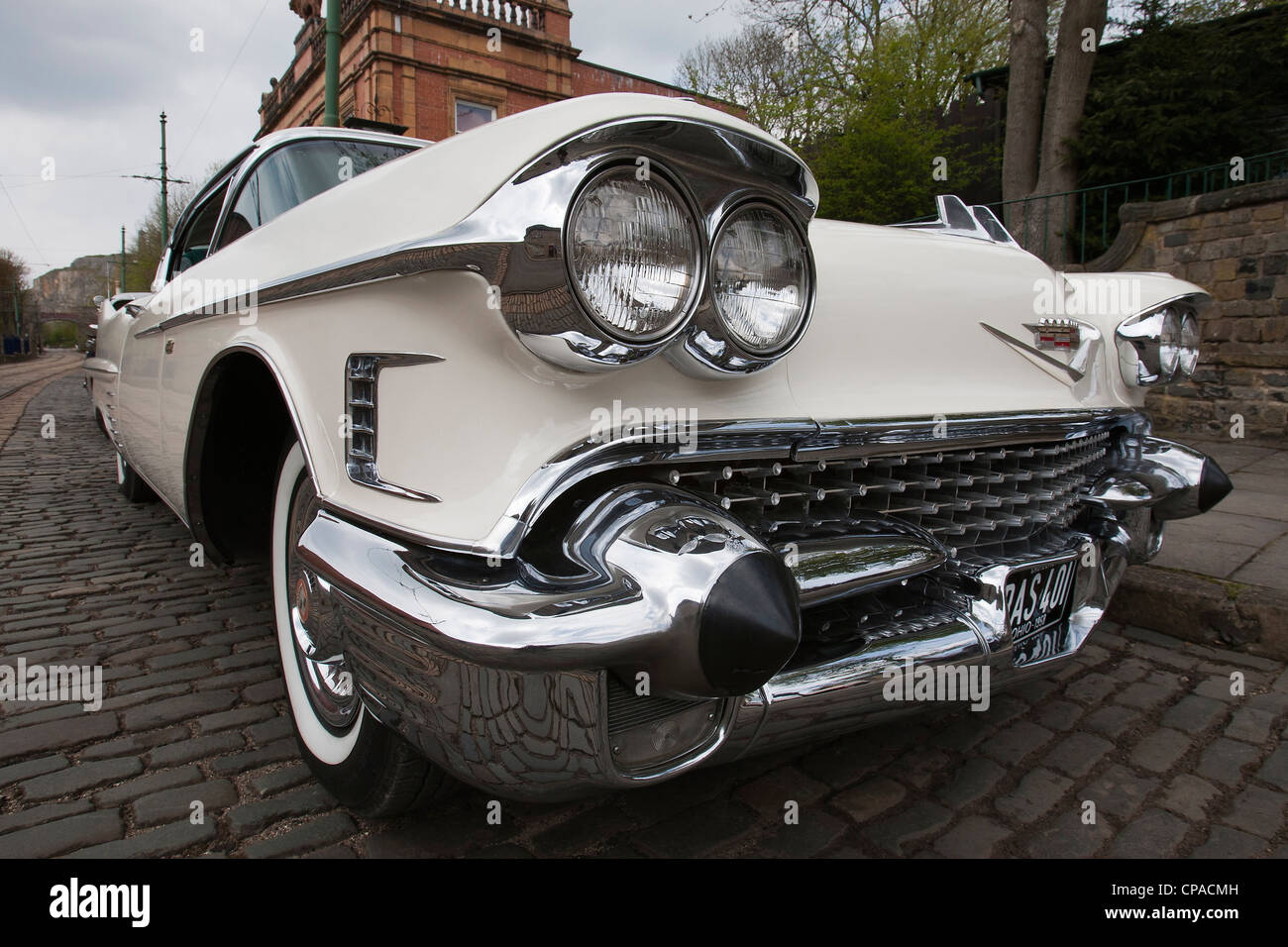 White 1958 Cadillac Series 62 Stock Photo