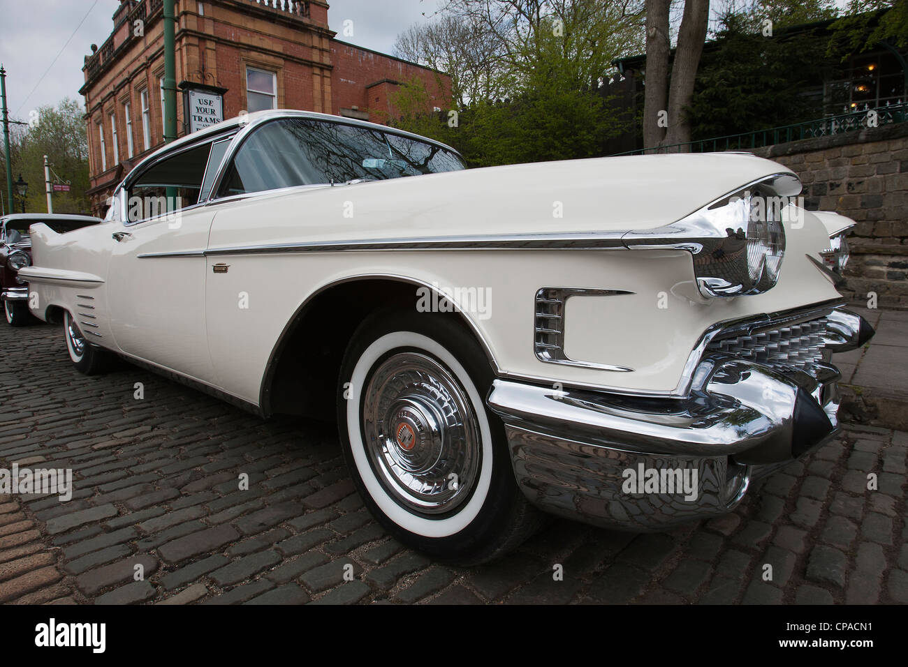 White 1958 Cadillac Series 62 Stock Photo
