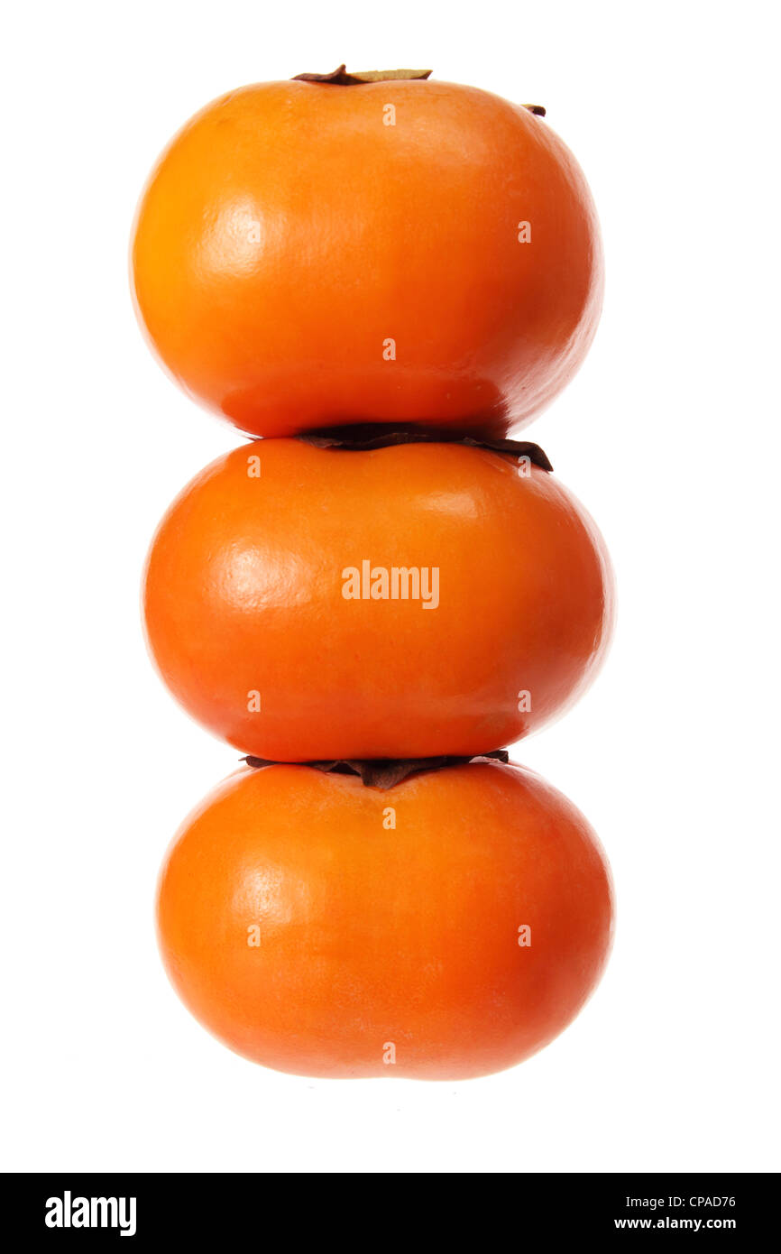 Stack of Persimmons Stock Photo Alamy