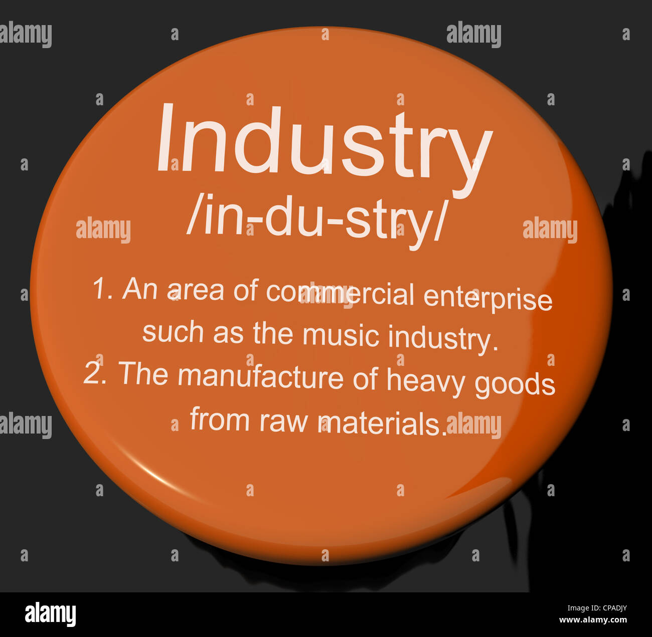 Industry Definition Button Shows Engineering Construction Or Factories