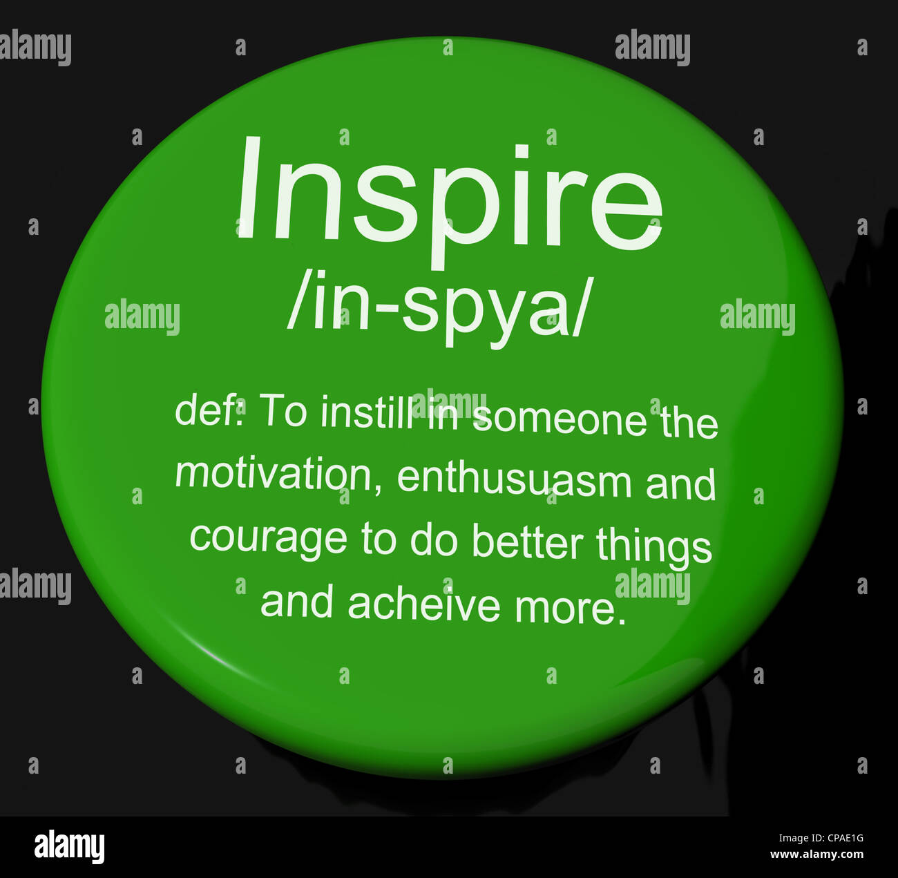 Inspire Definition Button Shows Motivation Encouragement And