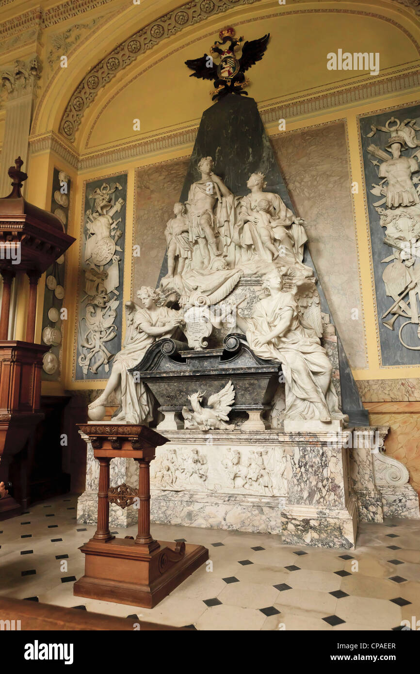 Altar in the private church inside Blenheim Palace, the home of the Earl of Marlborough and birthplace of Sir Winston Churchill. Stock Photo
