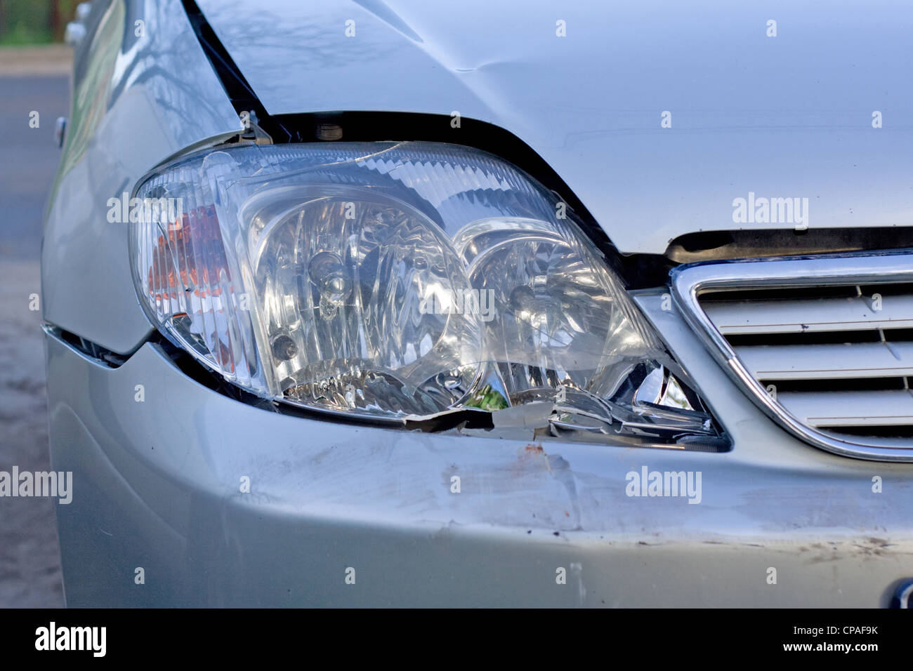 broken headlight of the car Stock Photo Alamy