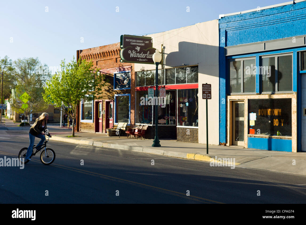 Historic downtown district, small mountain town of Salida, Colorado