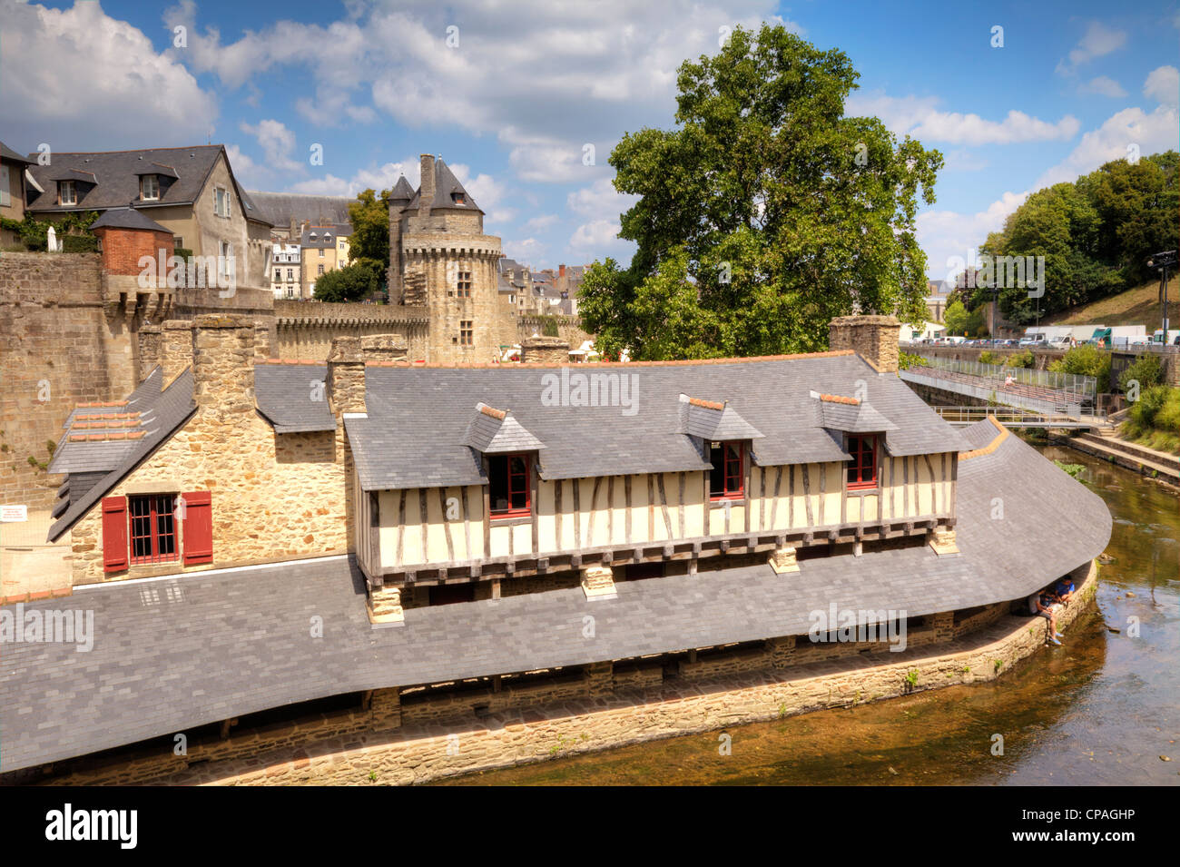 The old wash house in the medieval city of Vannes, Brittany, France. Stock Photo