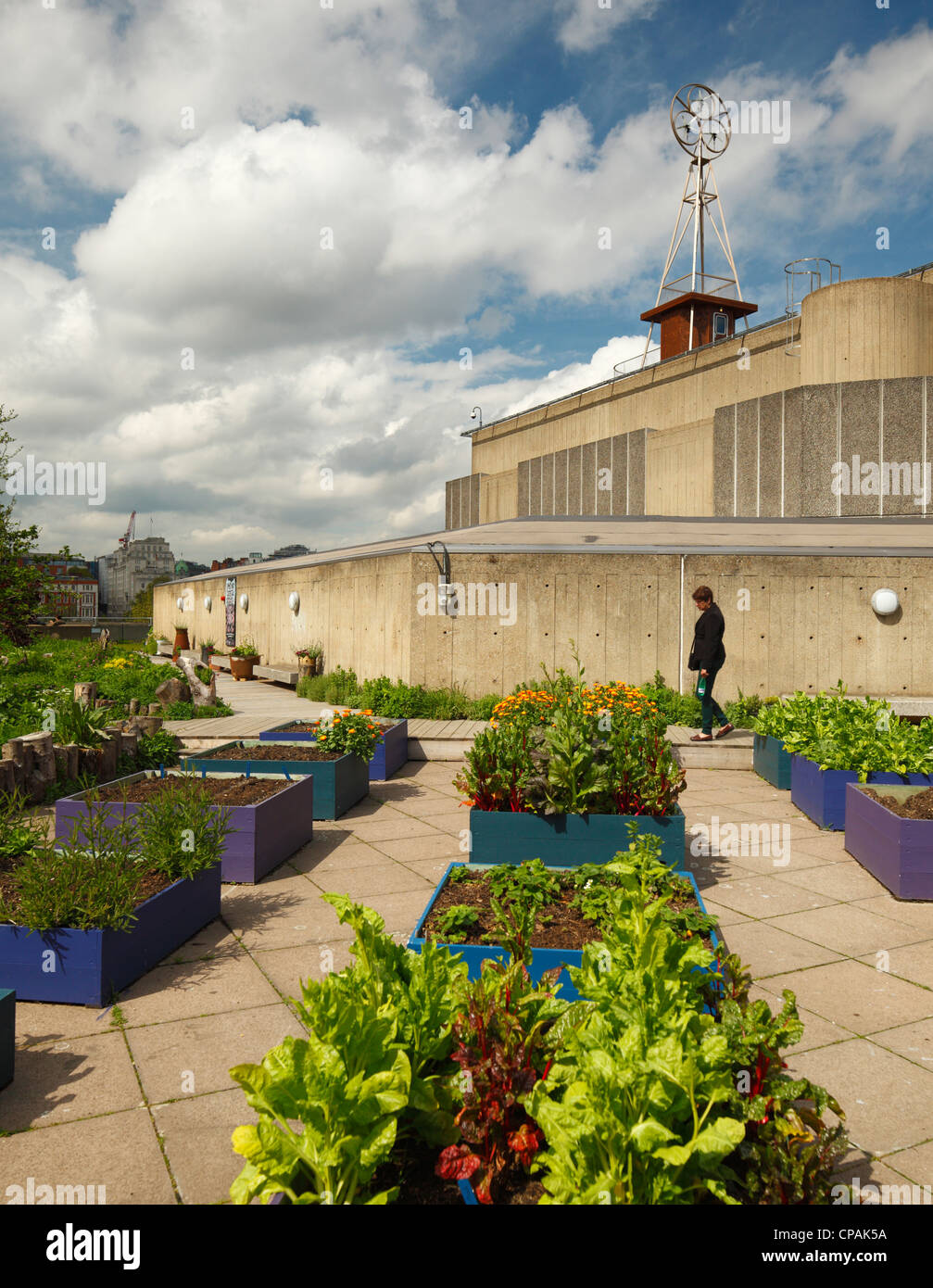 Roof Garden on top of the National Theatre. Stock Photo