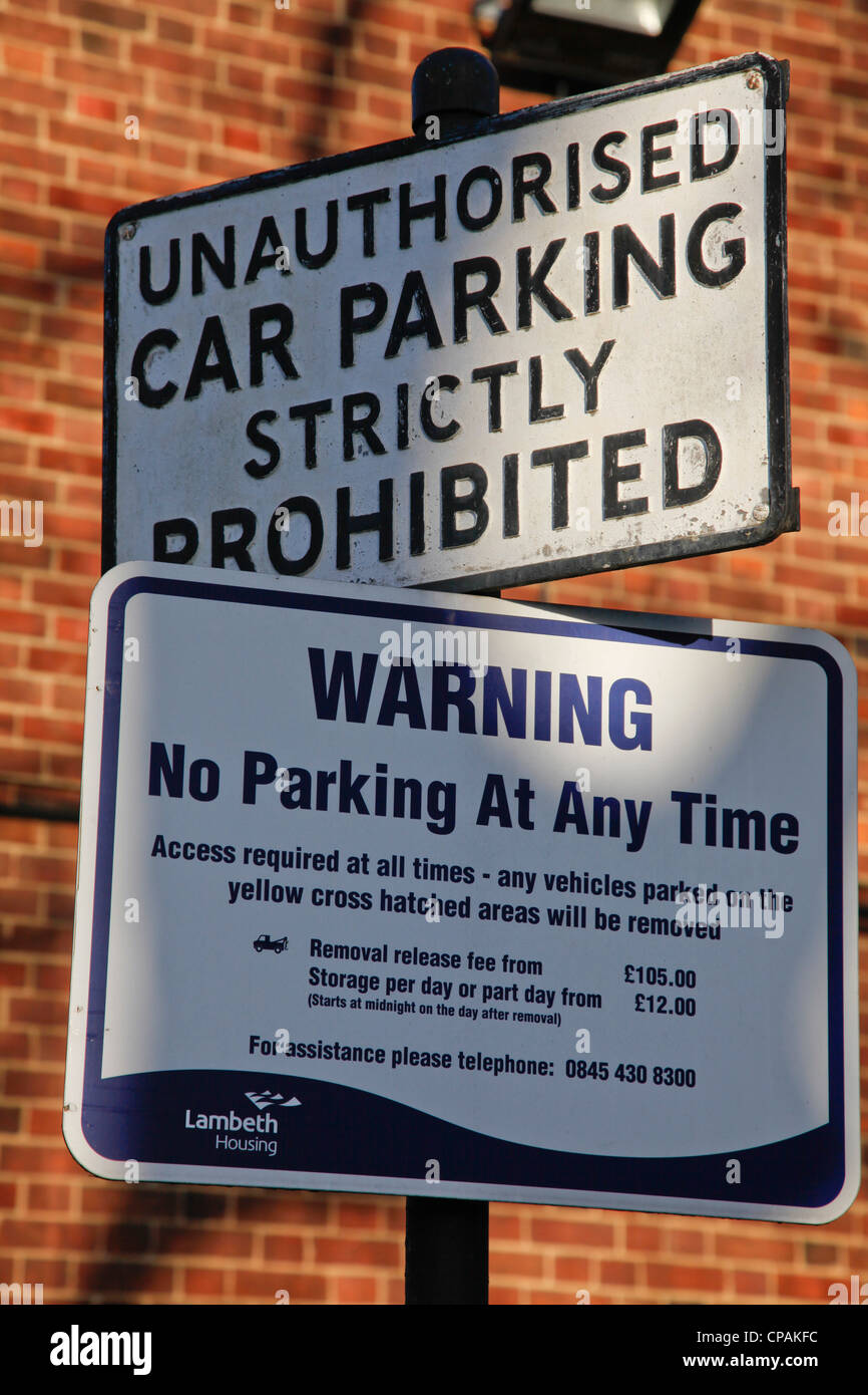 Parking restriction signs in Lambeth, London, UK Stock Photo Alamy