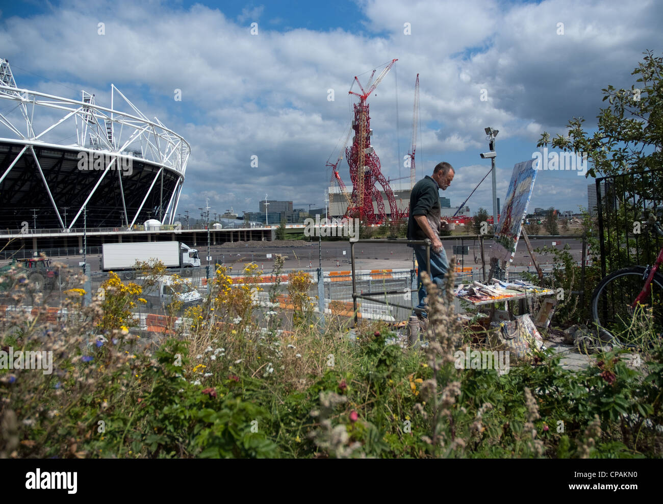 Local artist George Rowlett painting the London 2012 Olympic ...