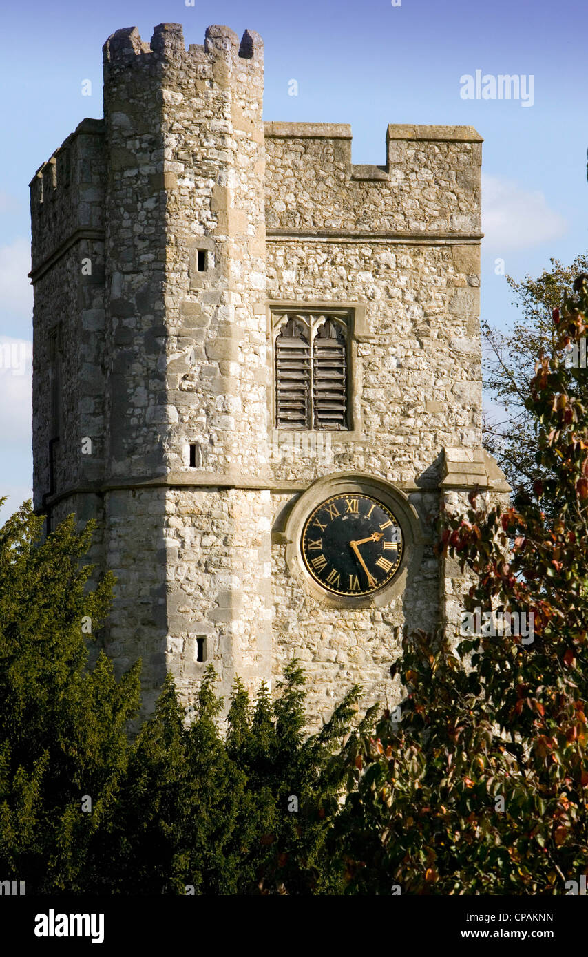 Snodland Church, New Jerusalem, showing clock Stock Photo Alamy