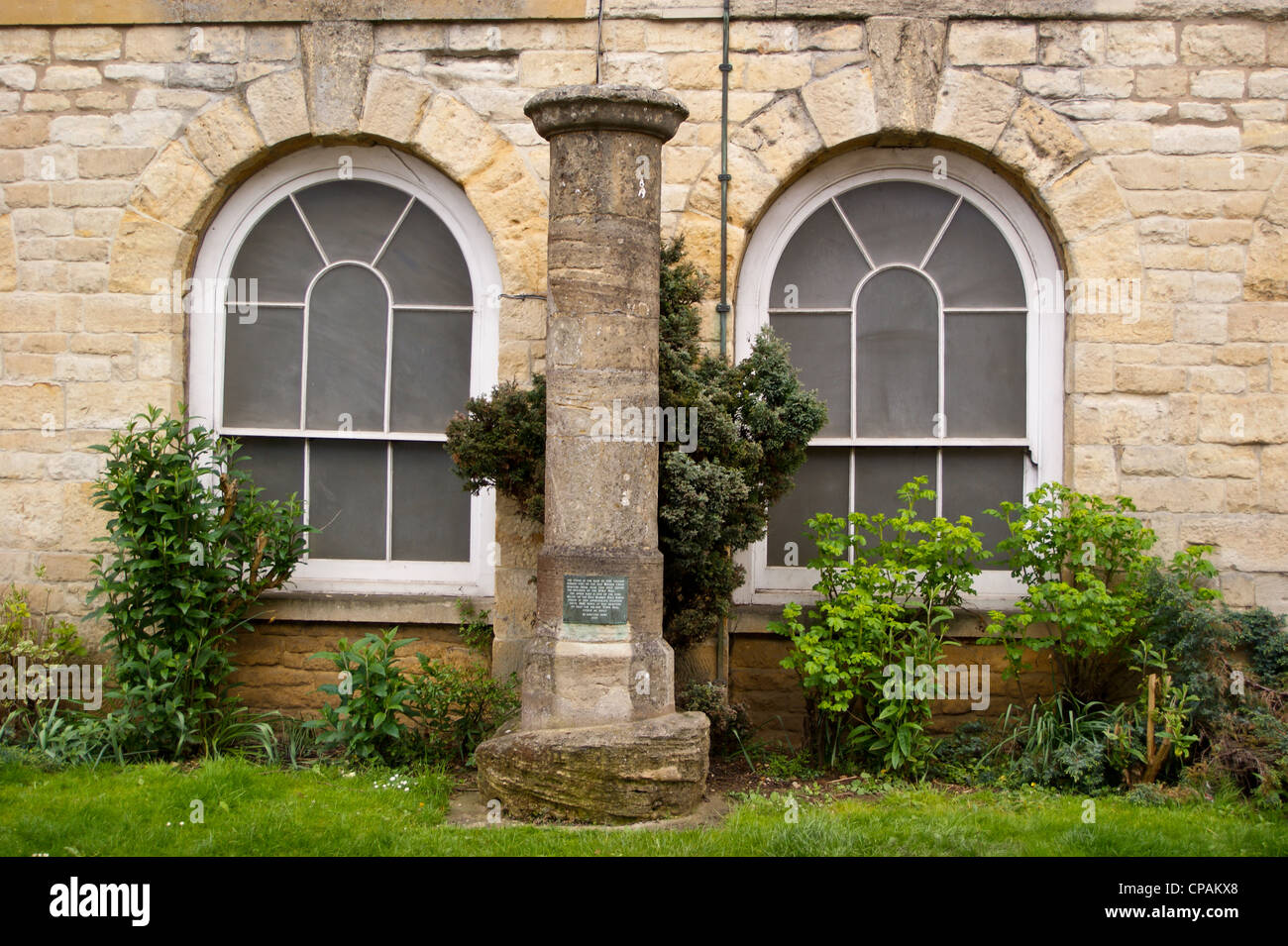 Pillar from the old town hall, Chipping Norton, Oxfordshire, England