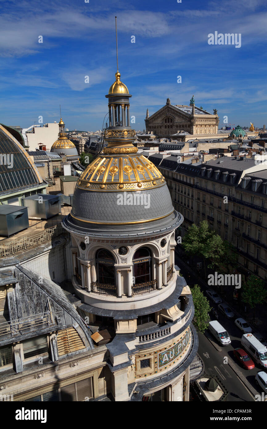 View of Paris from roof of Printemps Department Store, France Stock Photo