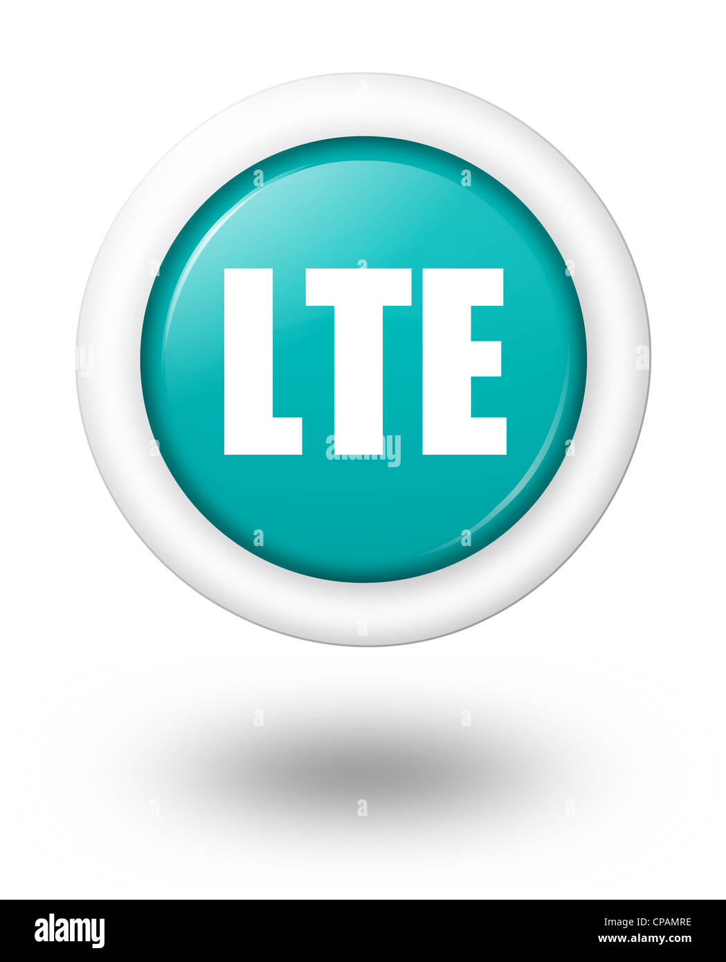 LTE telecommunication symbol with shadow Stock Photo