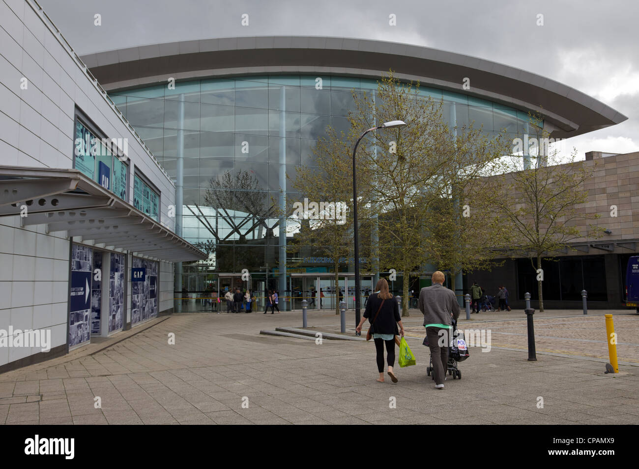 Entrance to Midsummer Place shopping centre, Milton Keynes, England Stock Photo