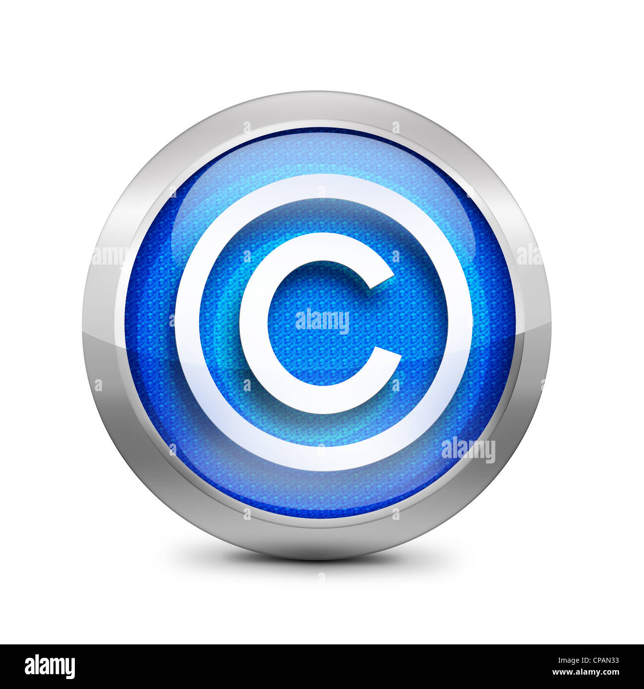 blue copyright button Stock Photo