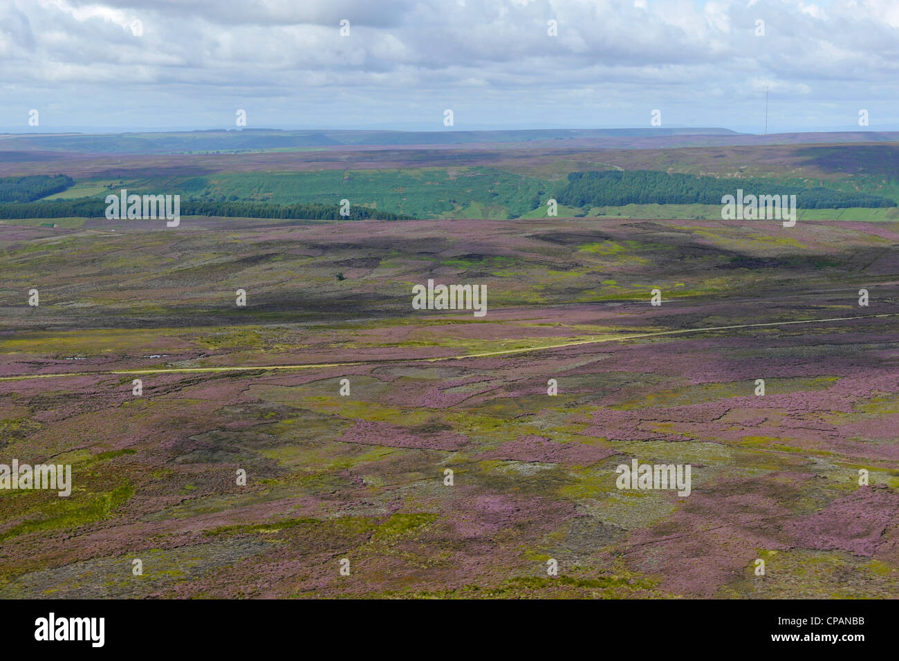 Aerial View of the Yorkshire Moors Stock Photo