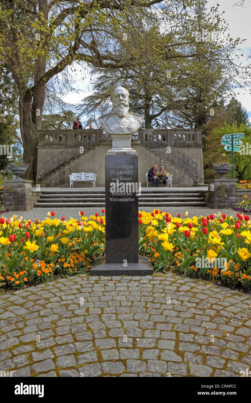 Mainau Island, Monument Grand Duke Friedrich I von Baden, Baden-Wuerttemberg Stock Photo