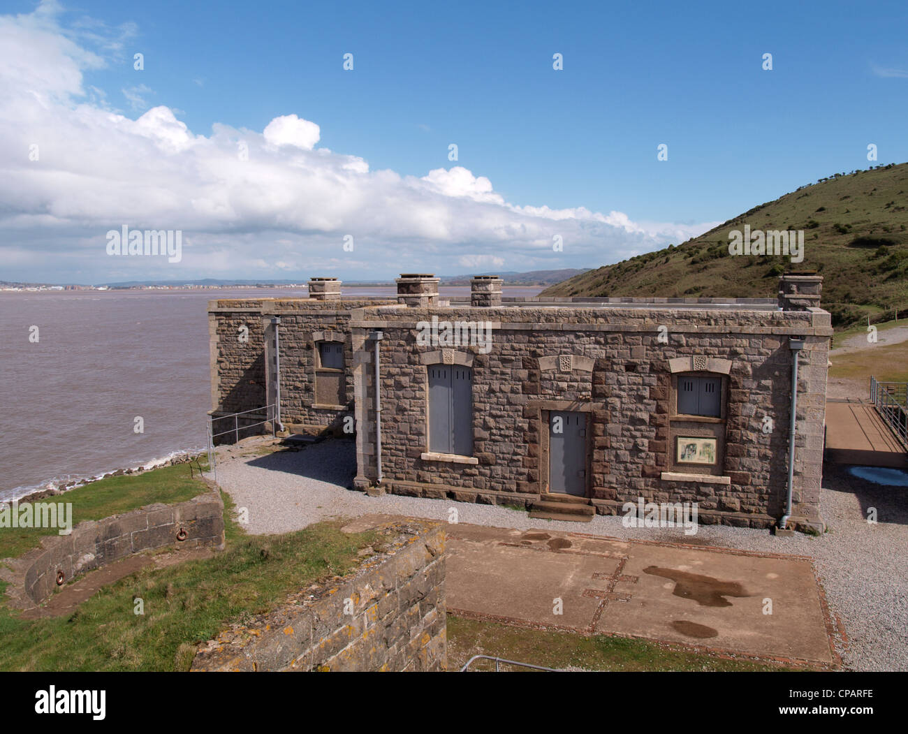 Officers Quarters, Brean Down Fort, Somerset, UK Stock Photo