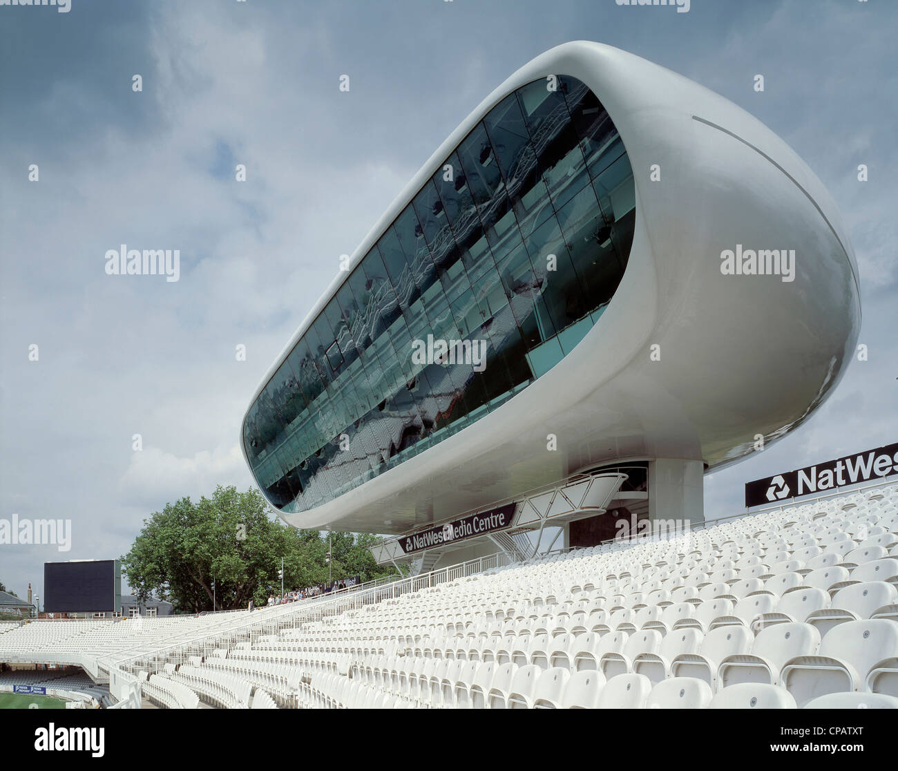 nat west media centre- lords cricket ground landscape oblique view of exterior Stock Photo