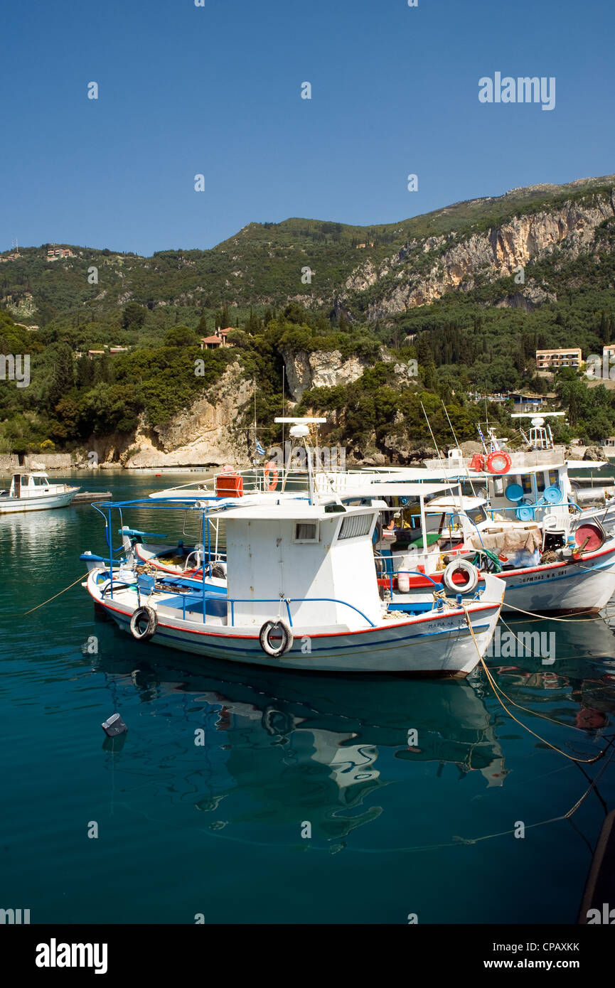 View of one of the Paleokastritsa bays on the West coast of Corfu Greece Stock Photo